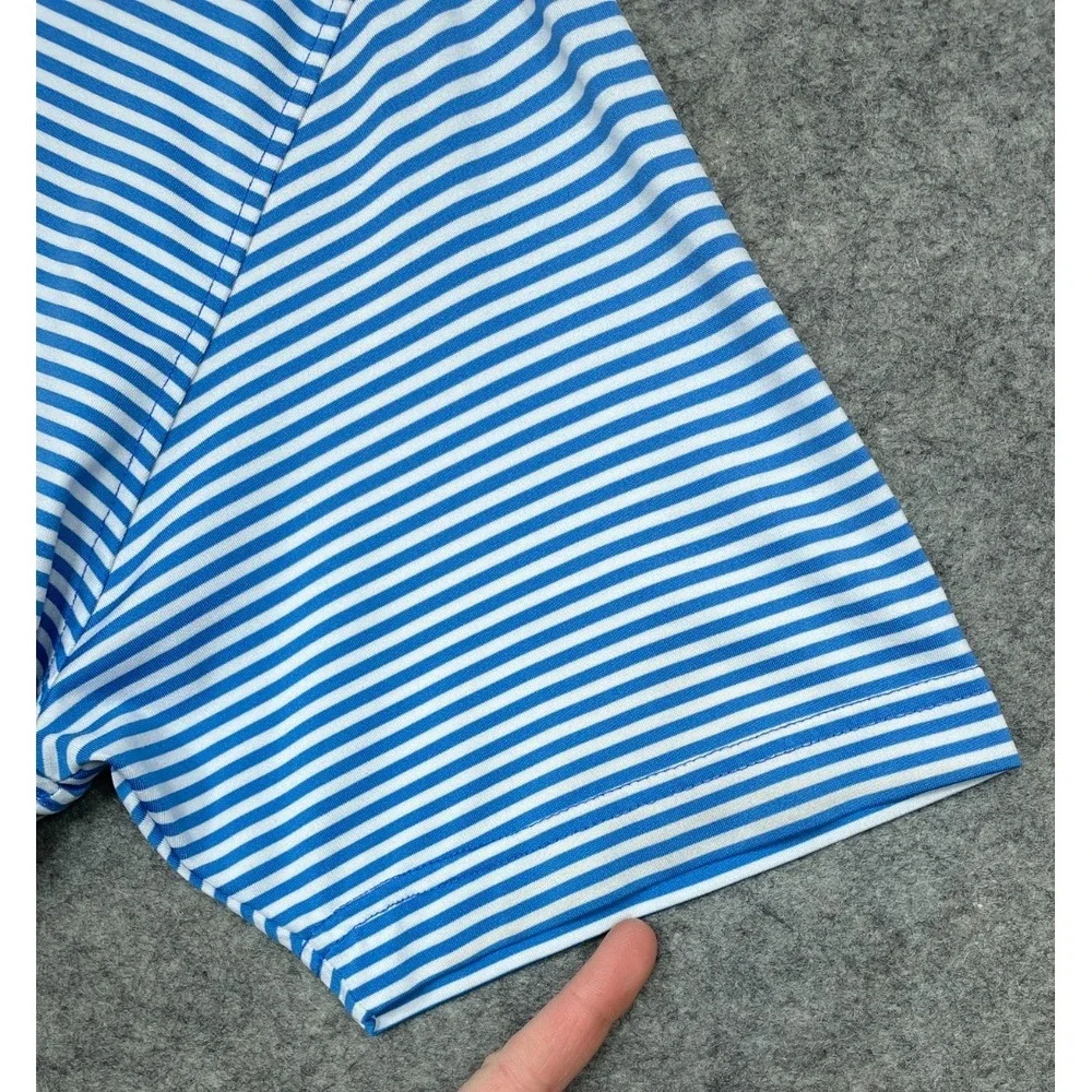 Rhoback Striped Polo Shirt Blue White Medium